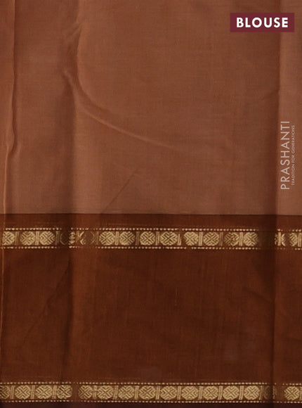 Sandal & Mustard Yellow Kanchi Cotton Saree