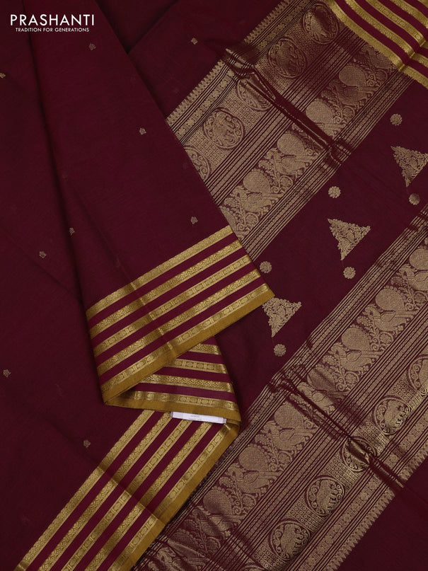 Maroon & Mustard Yellow Kanchi Cotton - Buttas