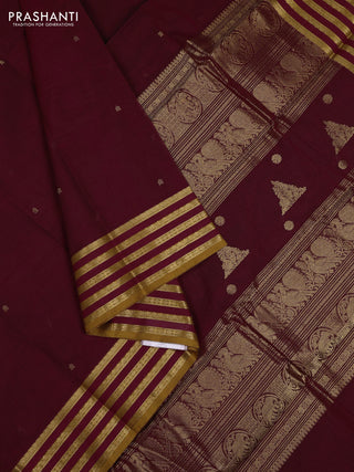 Maroon & Mustard Yellow Kanchi Cotton - Buttas