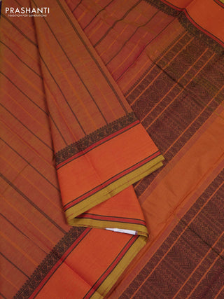 Sunset Orange Kanchi Cotton Saree