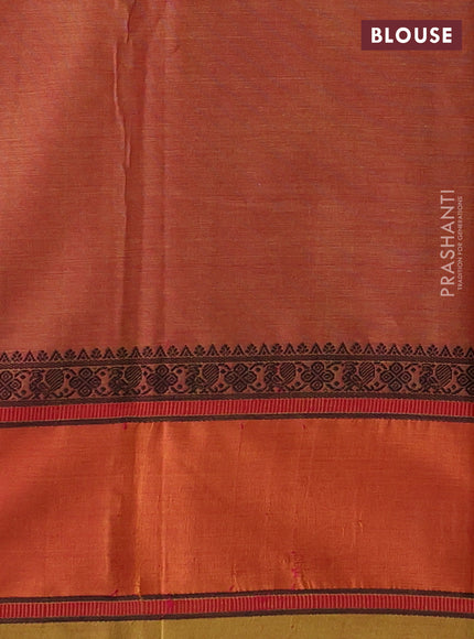 Sunset Orange Kanchi Cotton Saree