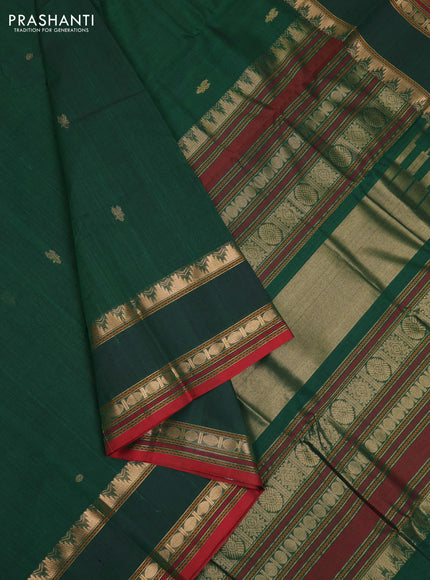 Green & Maroon Kanchi Cotton - Buttas