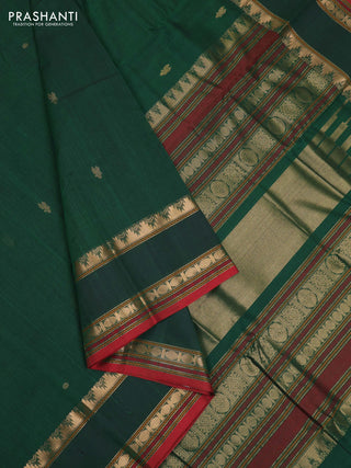 Green & Maroon Kanchi Cotton - Buttas