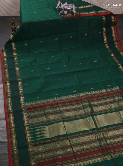 Green & Maroon Kanchi Cotton - Buttas