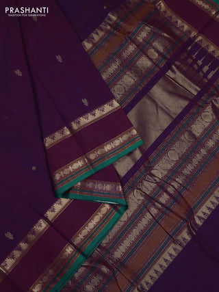 Purple & Green Kanchi Cotton - Buttas