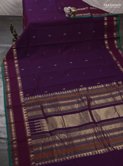 Purple & Green Kanchi Cotton - Buttas