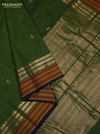 Green & Navy Blue Kanchi Cotton - Buttas