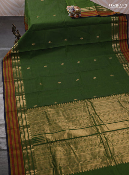 Green & Navy Blue Kanchi Cotton - Buttas