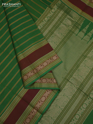 Green & Maroon Kanchi Cotton Saree