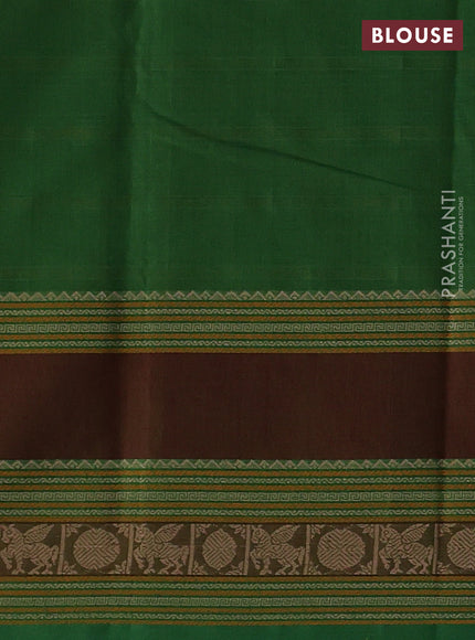 Green & Maroon Kanchi Cotton Saree