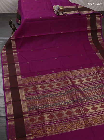 Magenta Pink & Maroon Kanchi Cotton - Buttas