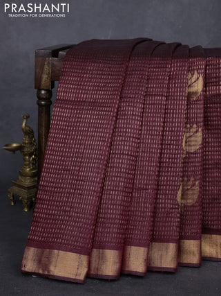 Maroon Pure Dupion Silk Saree