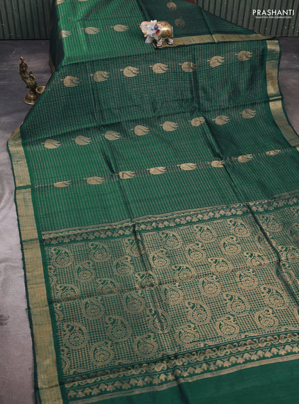 Green Pure Dupion Silk Saree