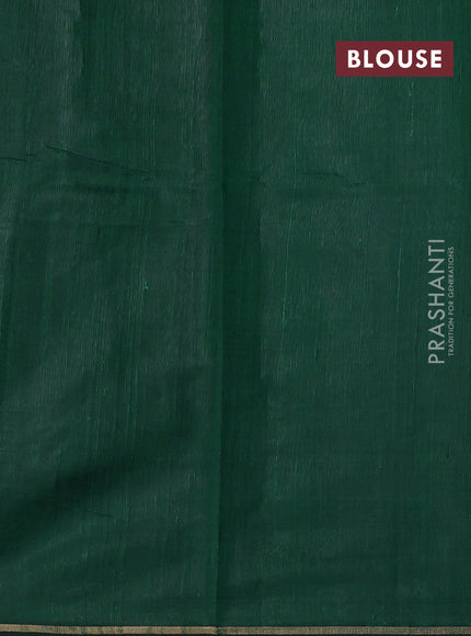 Peacock Green Pure Dupion Silk Saree