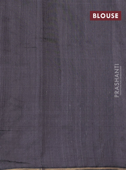Grey Pure Dupion Silk Saree