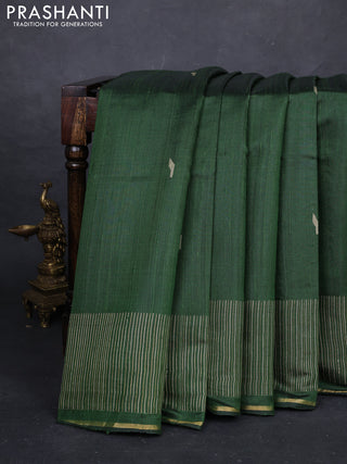 Green Pure Dupion Silk Saree