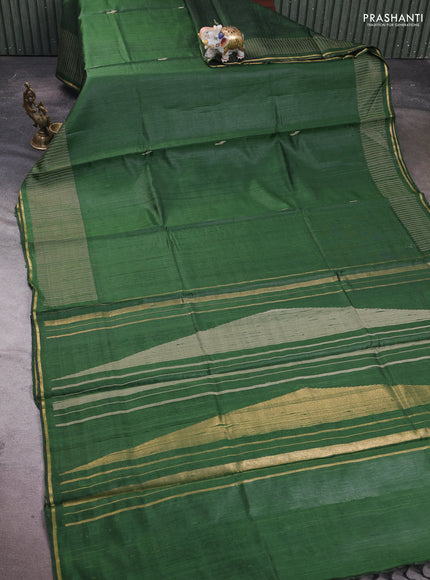 Green Pure Dupion Silk Saree