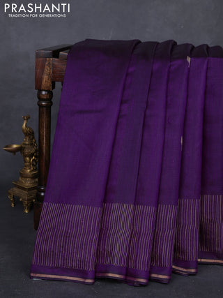 Purple Pure Dupion Silk Saree