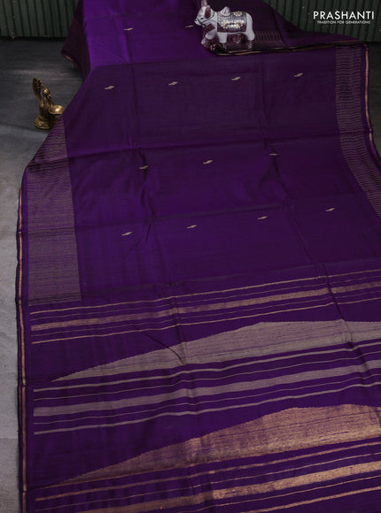 Purple Pure Dupion Silk Saree