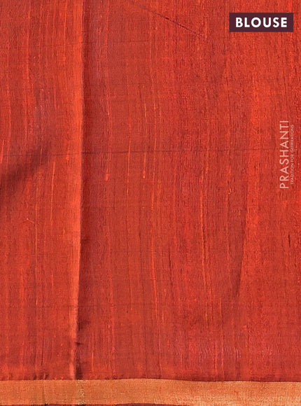 Orange Pure Dupion Silk Saree