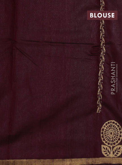 Maroon Pure Dupion Silk Saree