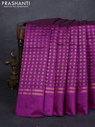 Purple Pure Dupion Silk Saree