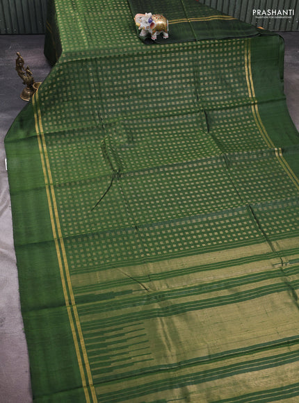Sap Green Pure Dupion Silk Saree