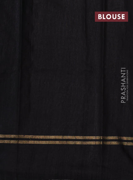 Black Pure Dupion Silk Saree