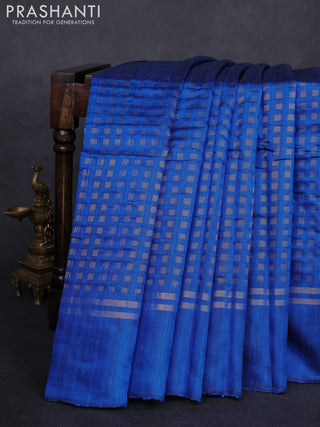 Cs Blue Pure Dupion Silk Saree