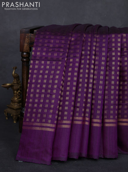 Purple Pure Dupion Silk Saree