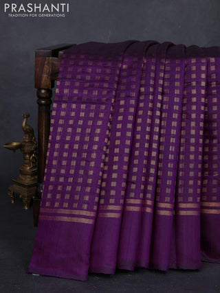 Purple Pure Dupion Silk Saree