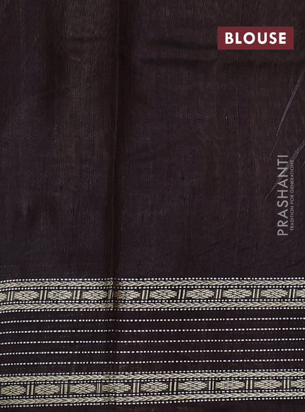 Grey & Coffee Brown Pure Dupion Silk Saree