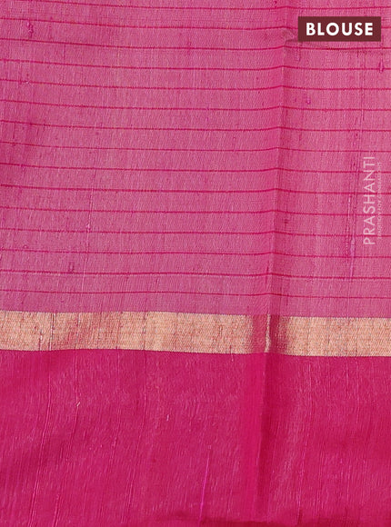 Peach & Pink Pure Dupion Silk Saree