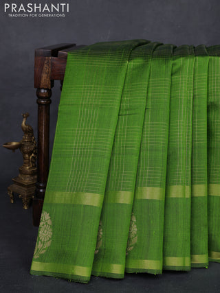 Green Pure Dupion Silk Saree