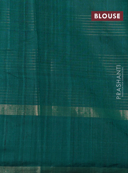 Peacock Green Pure Dupion Silk Saree