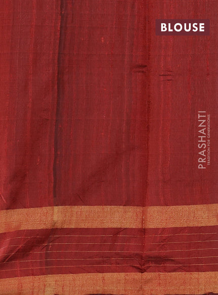 Black & Red Pure Dupion Silk Saree