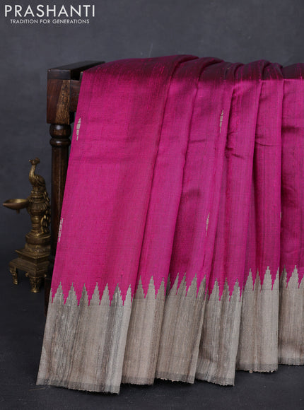 Pink & Beige Pure Dupion Silk Saree
