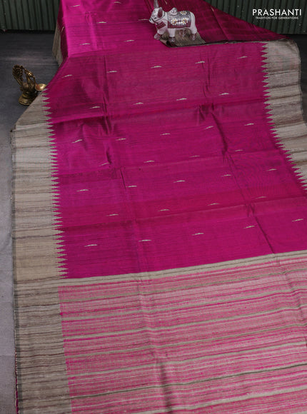 Pink & Beige Pure Dupion Silk Saree