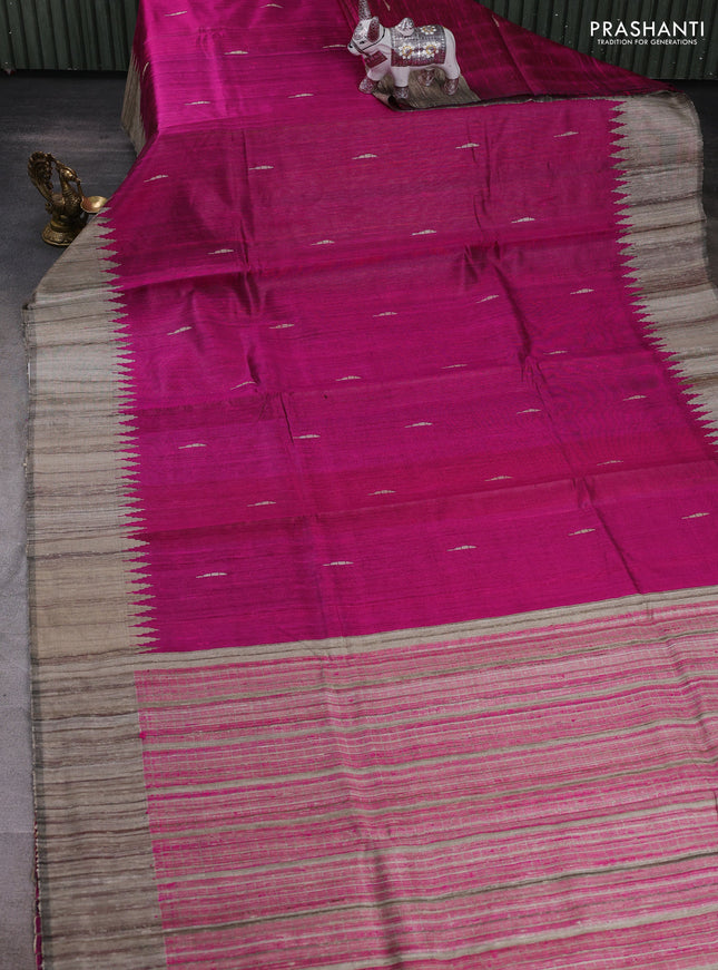 Pink & Beige Pure Dupion Silk Saree