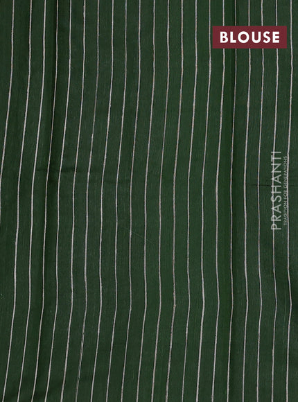 Sap Green & Beige Pure Dupion Silk Saree