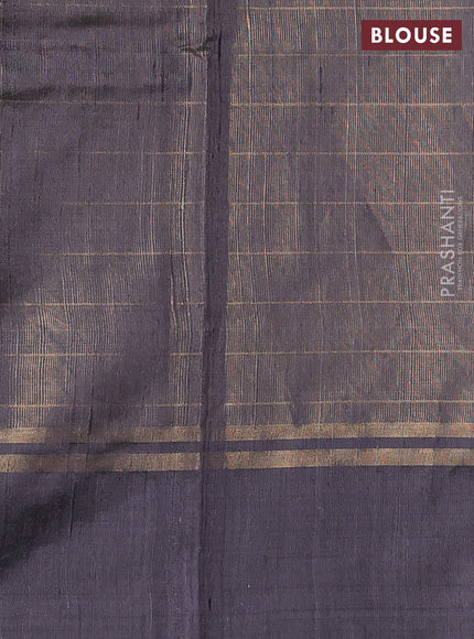 Grey Pure Dupion Silk Saree