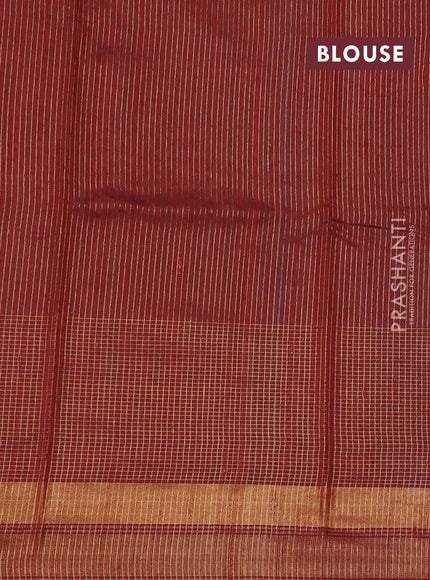 Grey & Red Pure Dupion Silk Saree