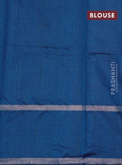 Cs Blue Pure Dupion Silk Saree