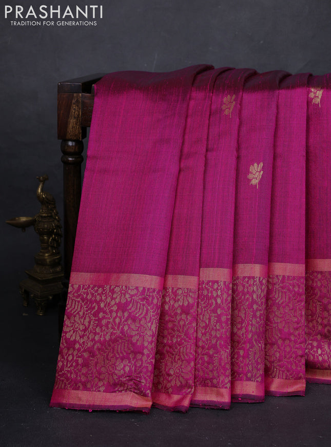 Pink Pure Dupion Silk Saree