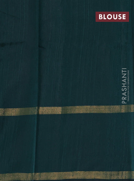Peacock Green Pure Dupion Silk Saree