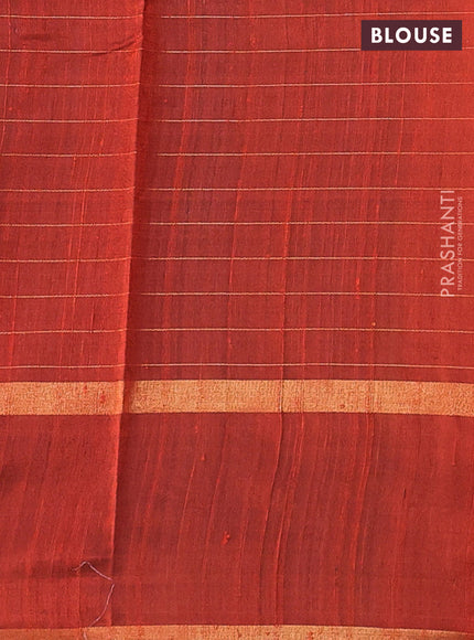 Orange Pure Dupion Silk Saree