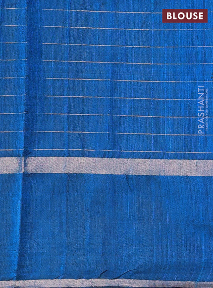 Cs Blue Pure Dupion Silk Saree