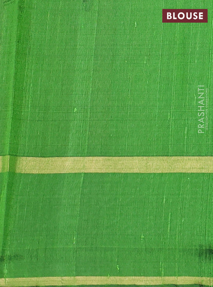 Green Pure Dupion Silk Saree