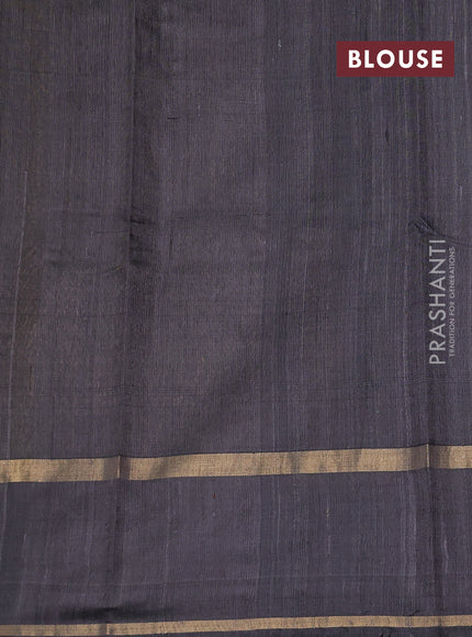 Grey Pure Dupion Silk Saree