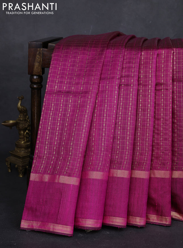 Pink Pure Dupion Silk Saree